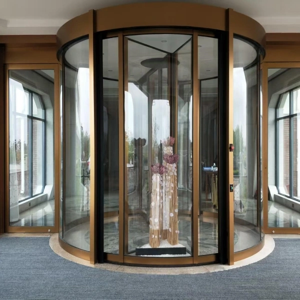 Porte tournante automatique à 2 vantaux pour un hôtel-boutique à Yantai